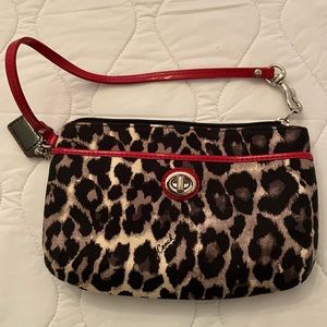 Leopard print Coach wristlet